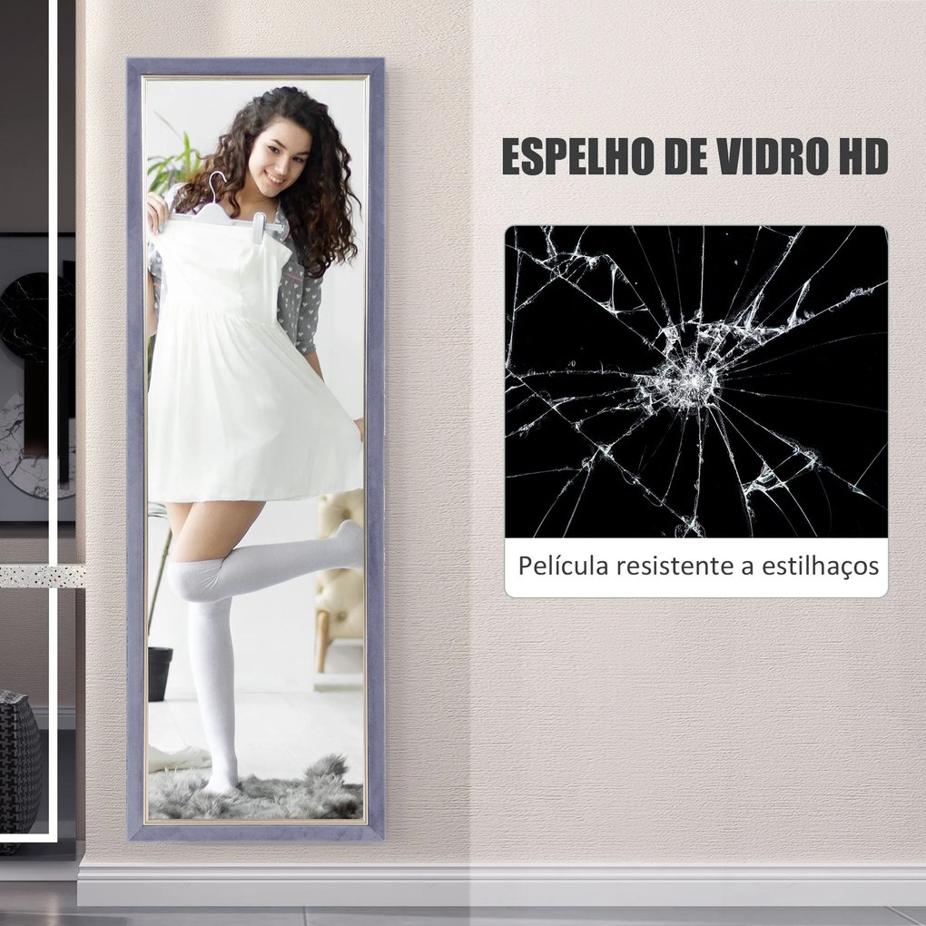Espelho de Pé Shehe de Corpo Inteiro - Com Estrutura em Veludo – 50x15