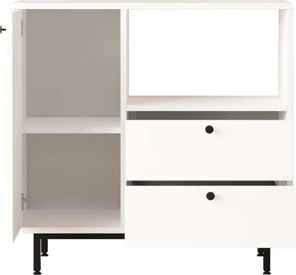 Aparador de cozinha "Toledo" - Branco - 88x85x35.5cm - Design Moderno