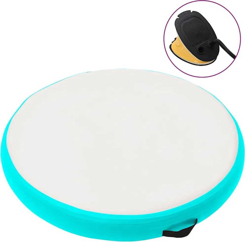 vidaXL Tapete de ginástica insuflável com bomba 100x100x15cm PVC verde