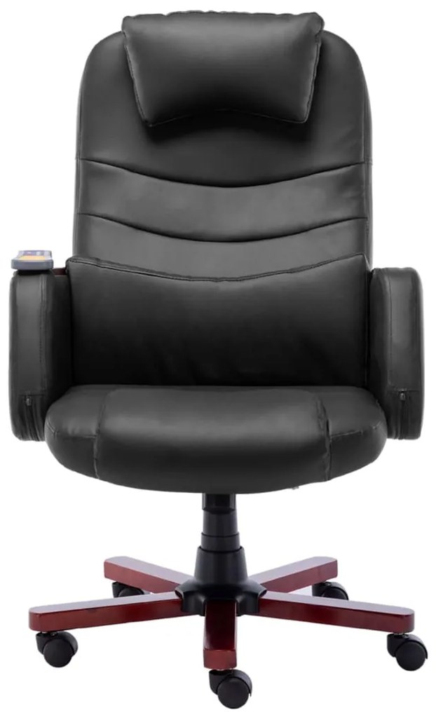 Cadeira de escritório c/ função massagem couro artificial preto