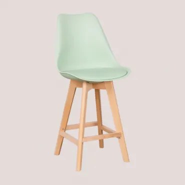 Banco Alto Nórdico Com Almofada De Couro Sintético Tropa & ↑65 Cm - Sklum