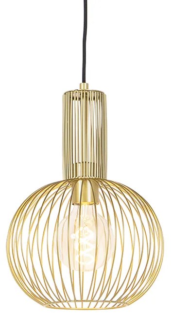 Candeeiro de suspensão design dourado - Wire Whisk Design
