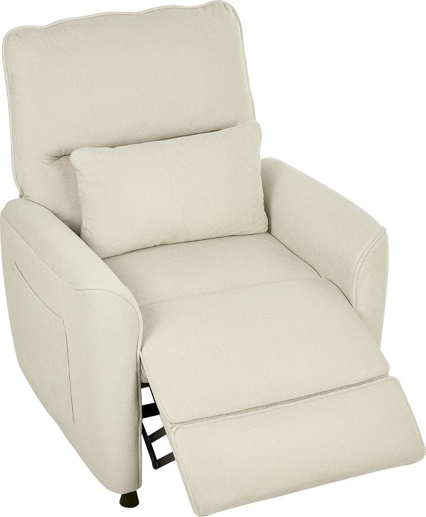 HOMCOM Poltrona Relax com Aquecimento Lombar e Massagem por Vibração Poltrona Reclinável com Função de Memória 88x93x102 cm Creme | Aosom Portugal