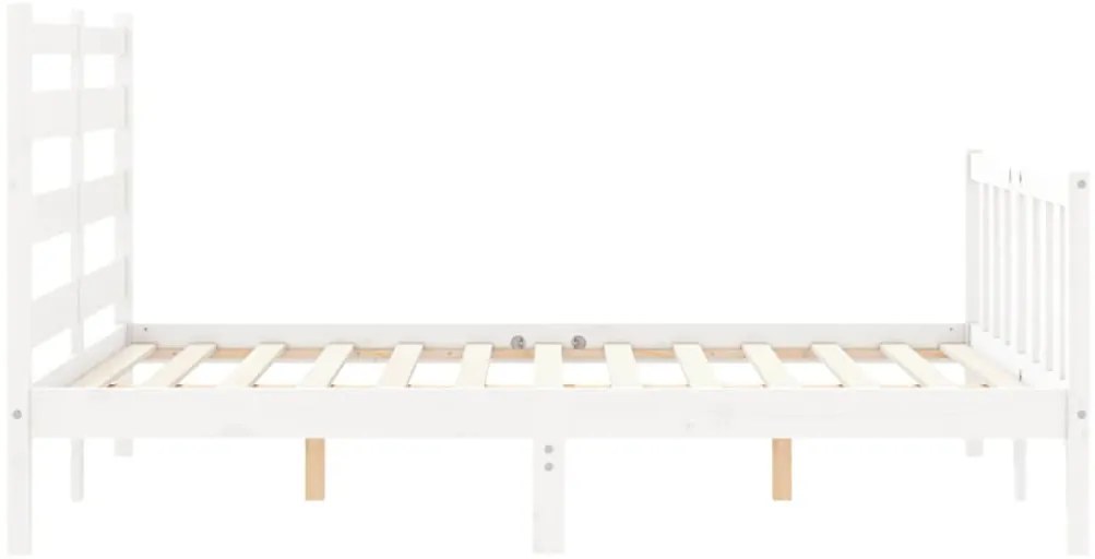 Cama sem colchão 140x190 cm madeira de pinho maciça branco