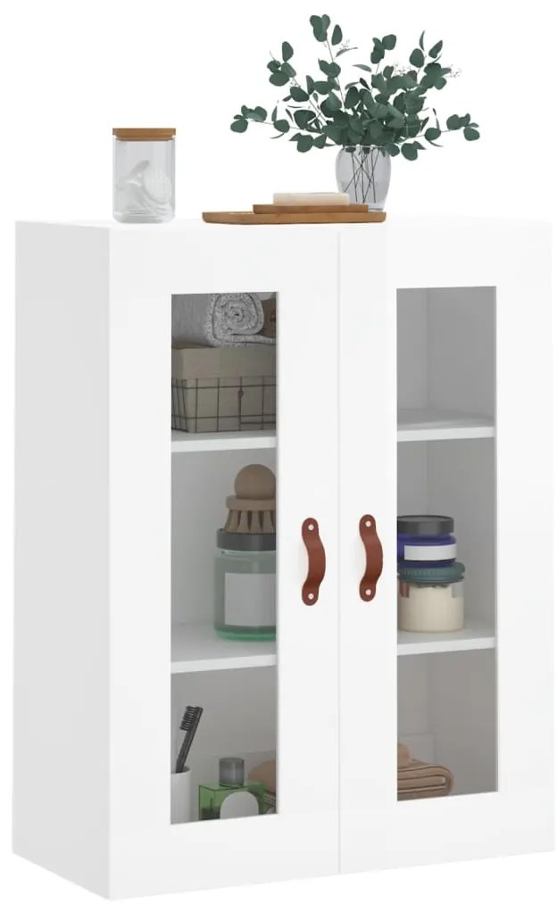 Armário de parede 69,5x34x90 cm branco brilhante