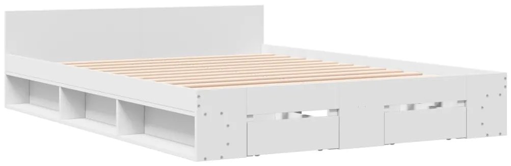 Estrutura de cama c/ gavetas 160x200cm derivados madeira branco