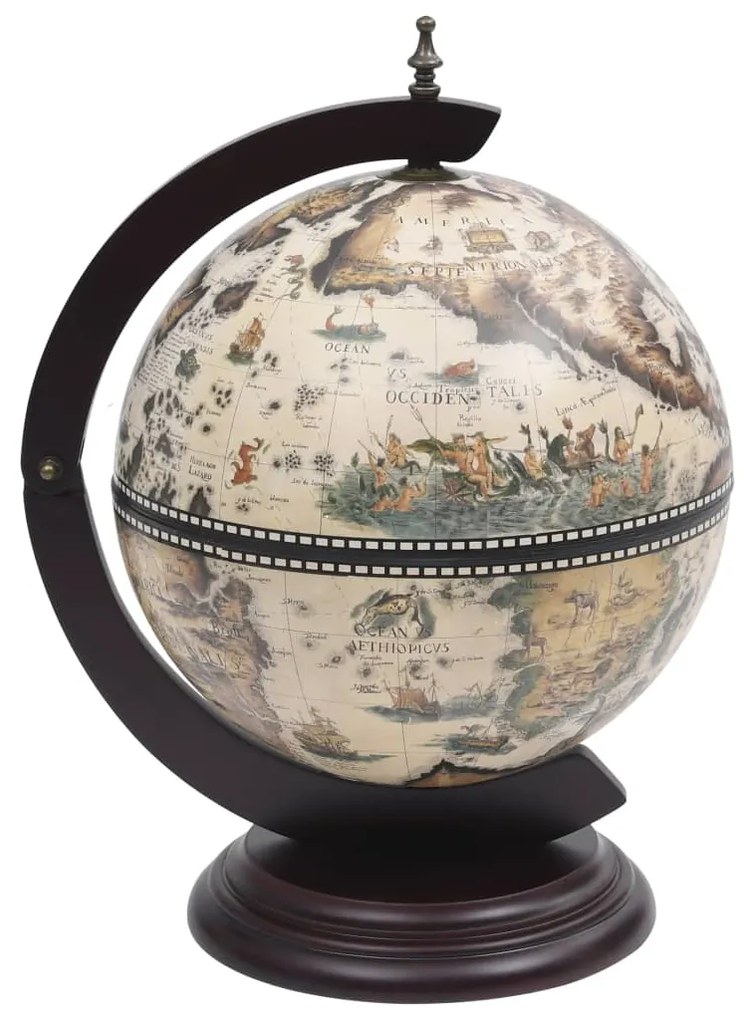 Garrafeira de mesa em forma de globo madeira de eucalipto branco