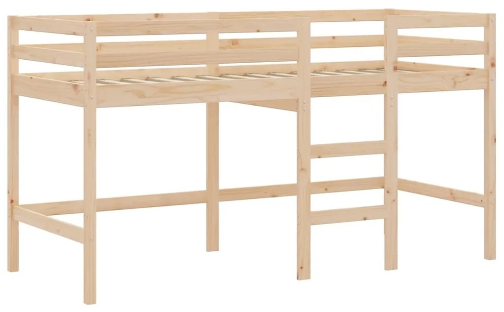 Cama alta criança c/ túnel 90x190 cm pinho maciço branco/preto