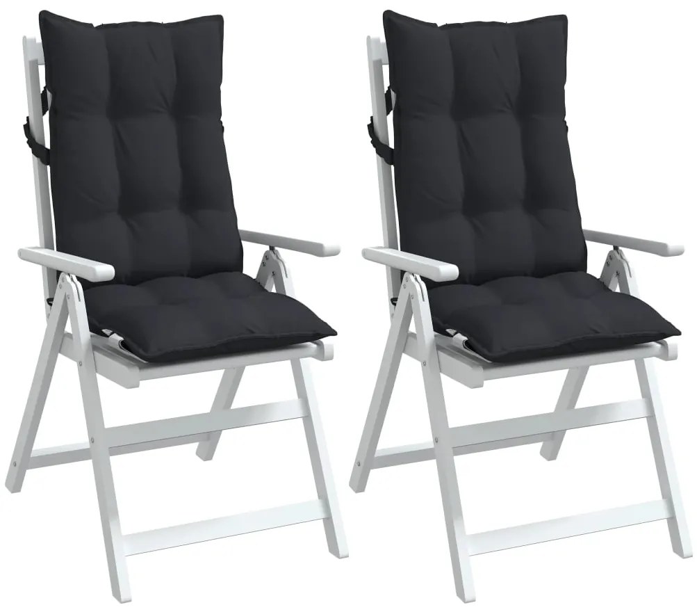 Almofadões p/ cadeira encosto alto 2 pcs tecido oxford preto