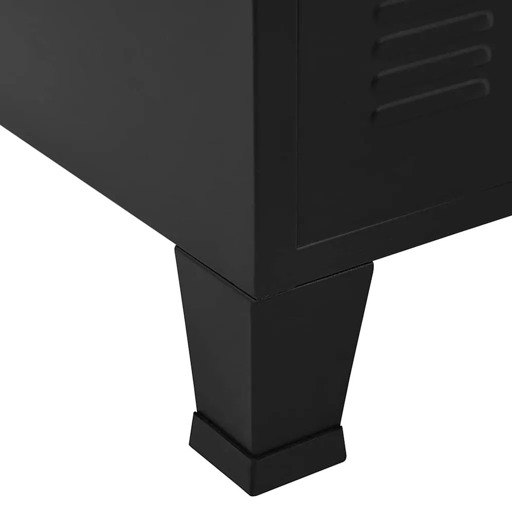 Aparador de arrumação industrial 75x40x80 cm aço preto