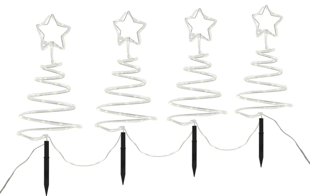 Conjunto de 4 luzes de estaca de Natal Árvore de Natal branca Incl. LED IP44 - Puno