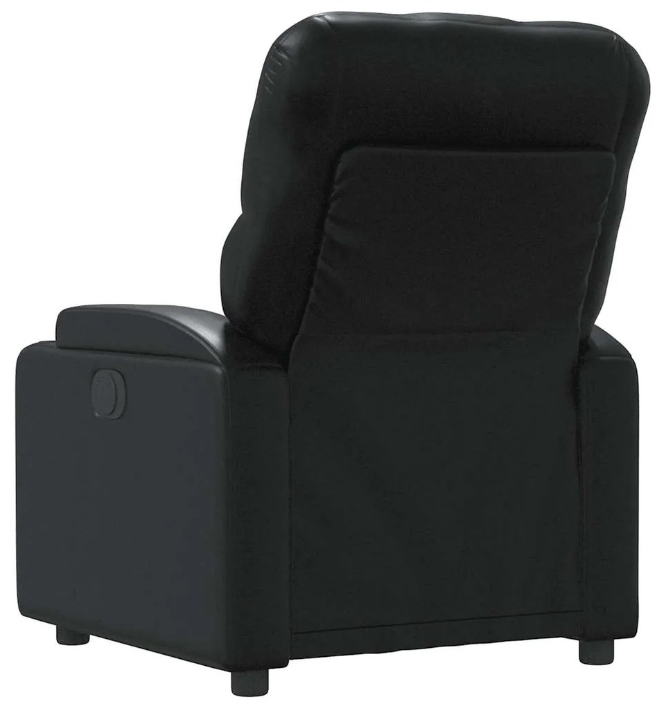 Poltrona de massagens reclinável couro artificial preto