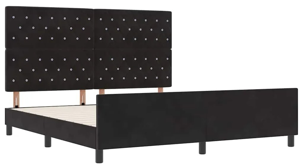 Cama vidaXL Preta 180x200 cm Veludo