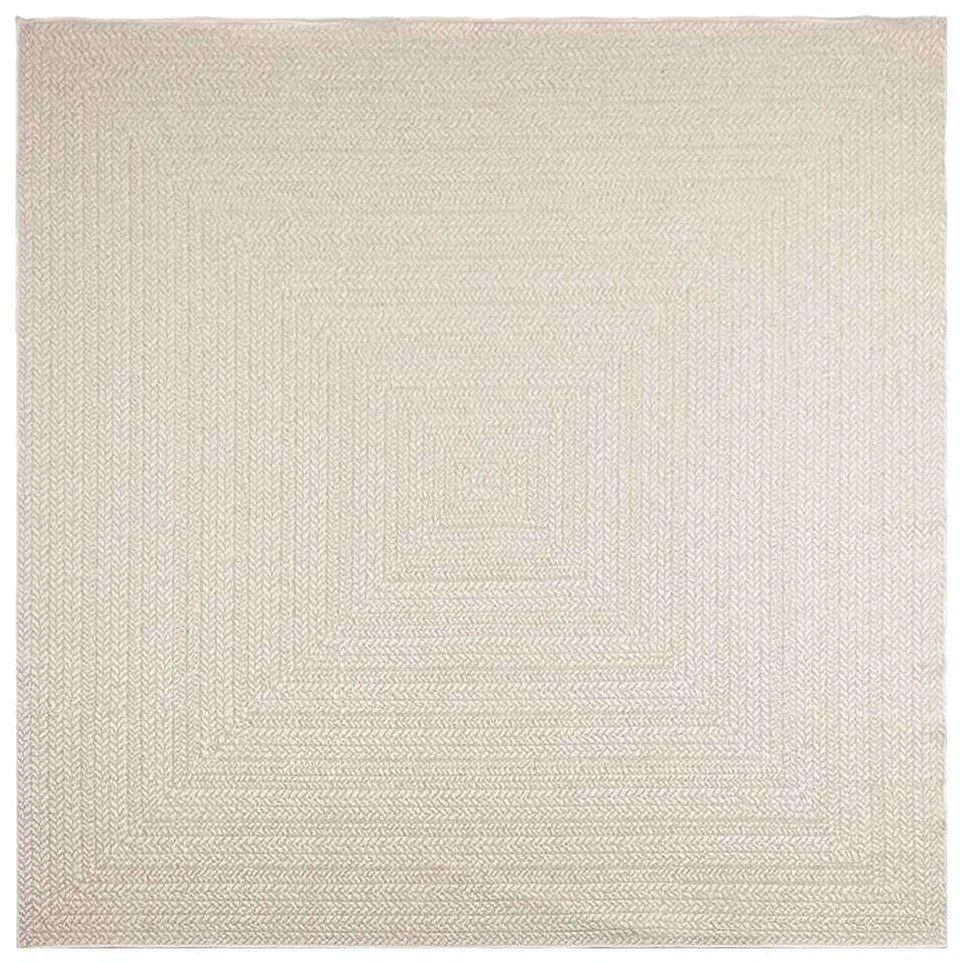 Tapete ZIZUR creme 240x240cm aspeto de juta interior e exterior
