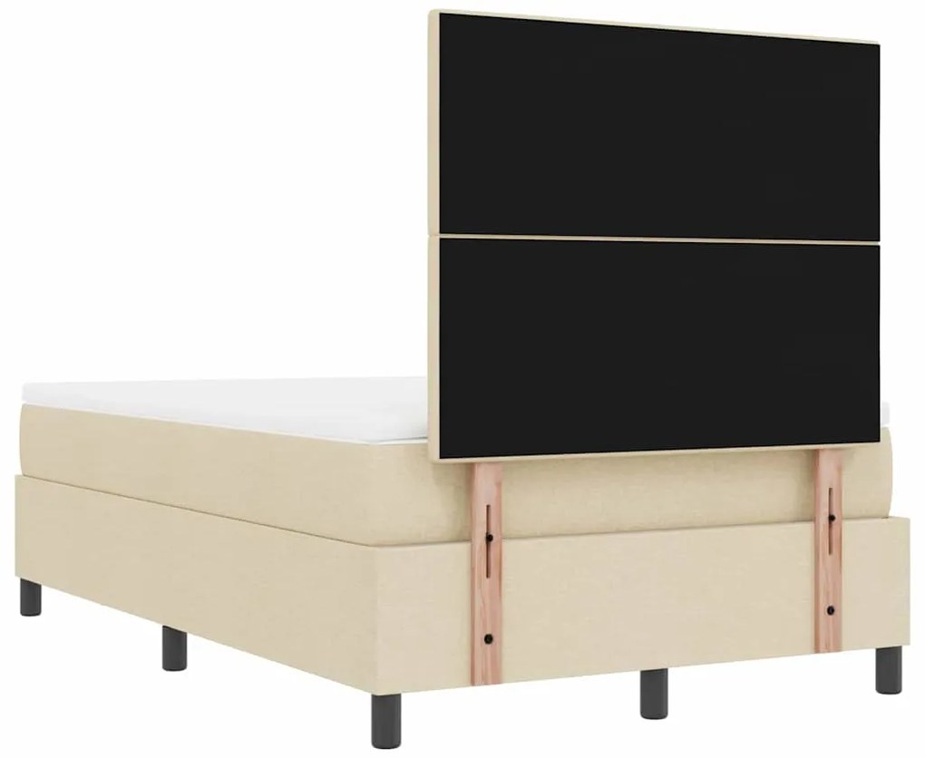 Cama Box com Colchão &amp; Banco Creme 120x200 cm Tecido