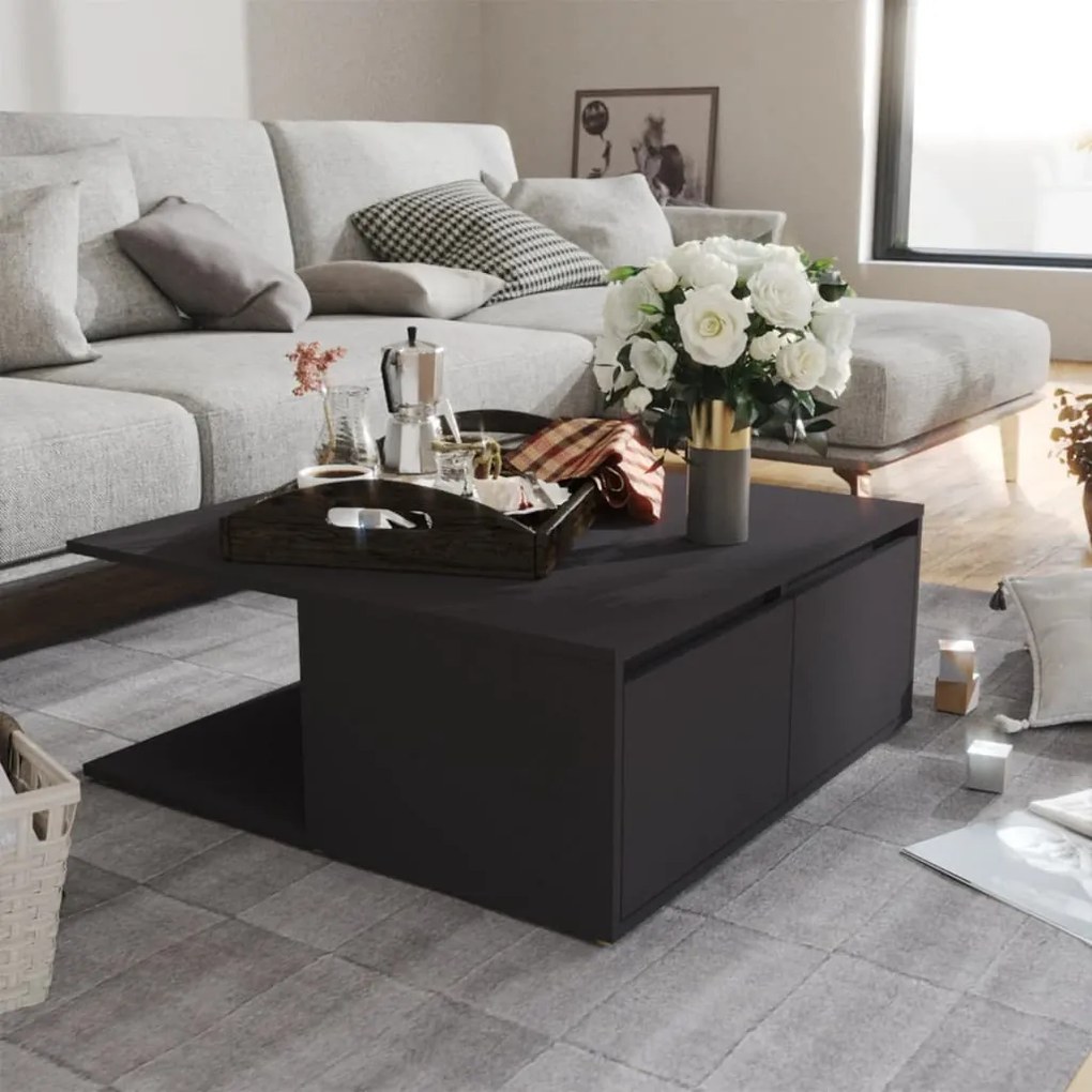 vidaXL Mesa de centro 80x80x31 cm derivados de madeira cinzento
