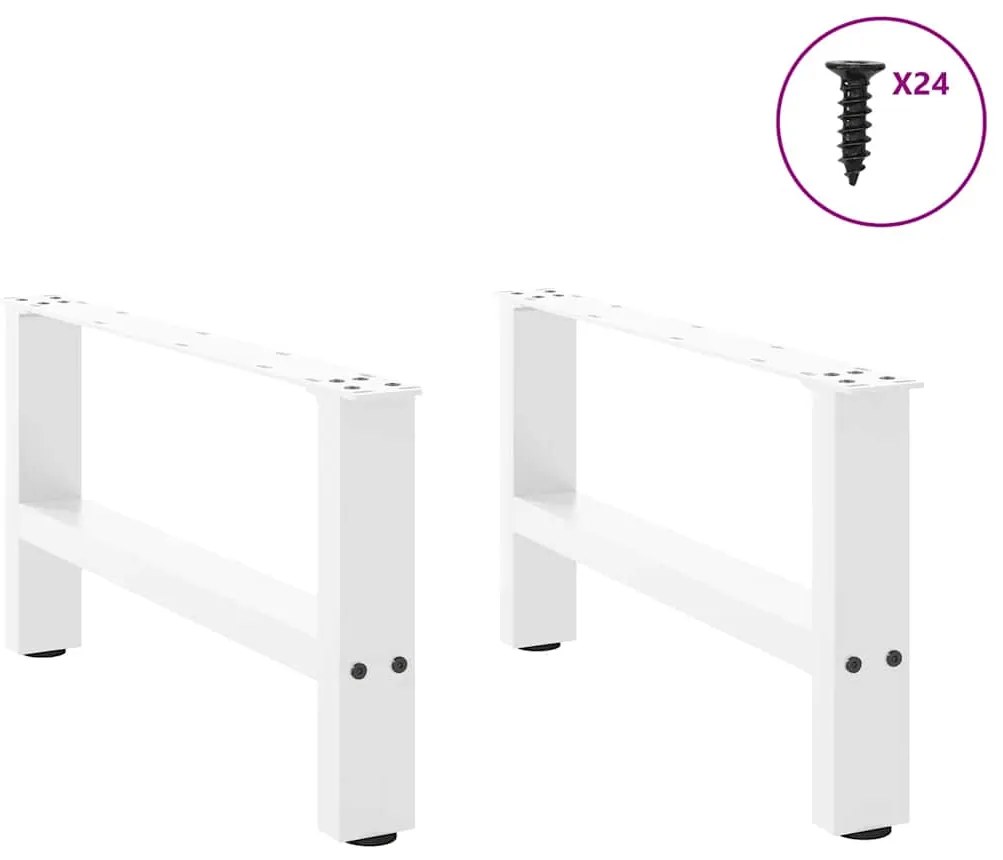 Pés para mesa de centro , brancos, 2 peças, 60x (30-31) cm, aço