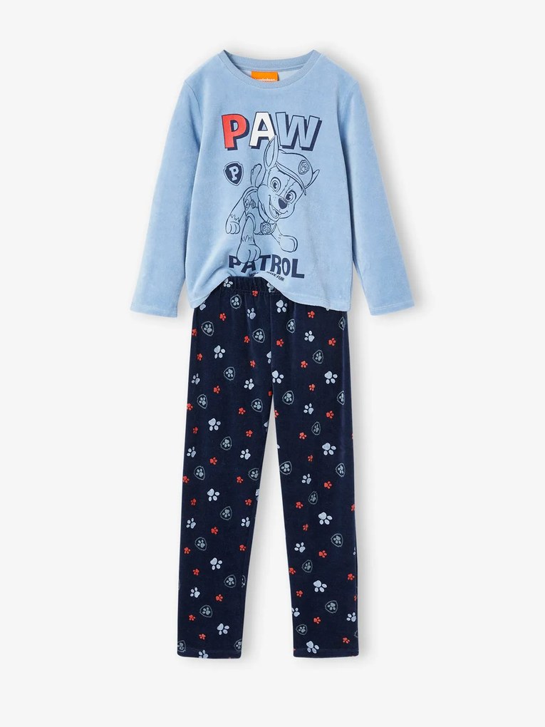 Pijama Patrulha Pata®, em veludo, para criança azul-céu
