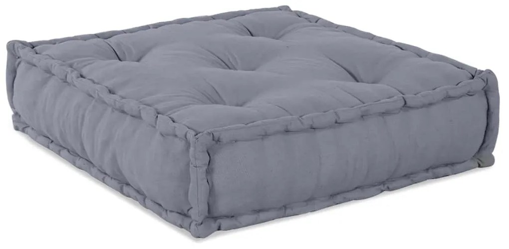 Puffs Modulares - Conjunto de 2 em Tecido Cinza