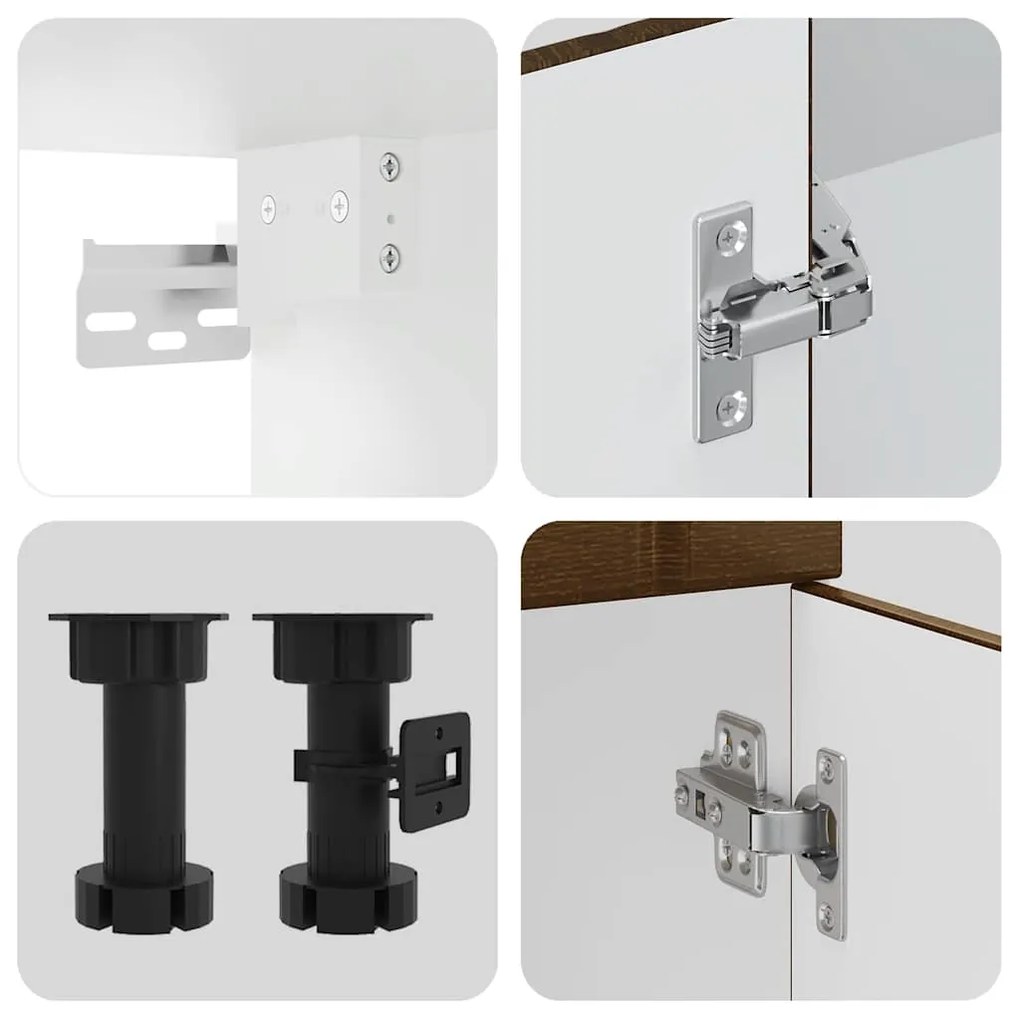 8 peças armário de cozinha conjunto Kalmar carvalho castanho