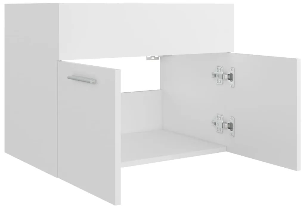 Armário de lavatório 60x38,5x46 cm derivados de madeira branco