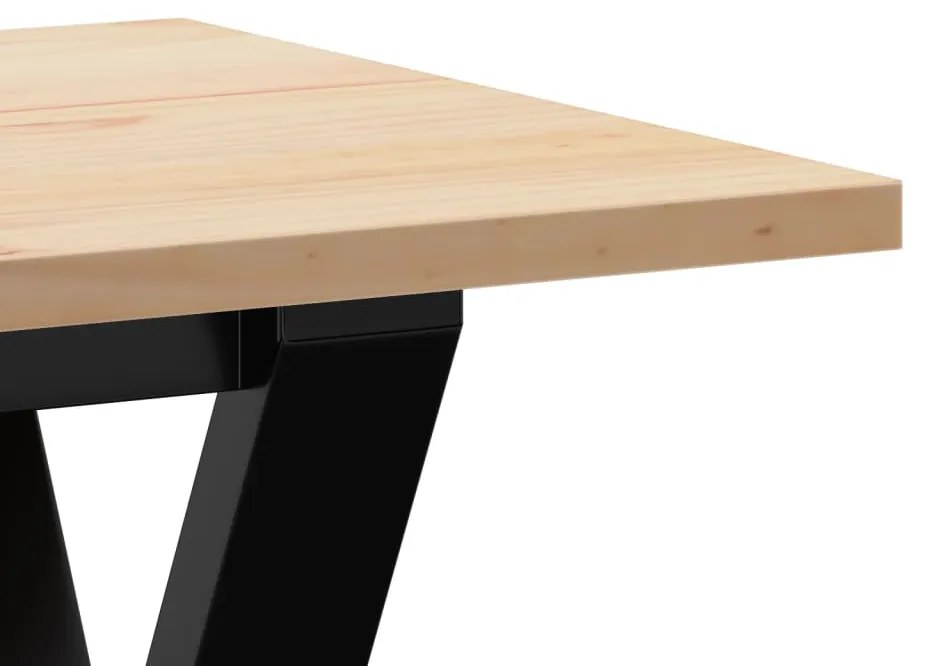 Mesa de centro estrutura em Y 110x40x45cm pinho e aço
