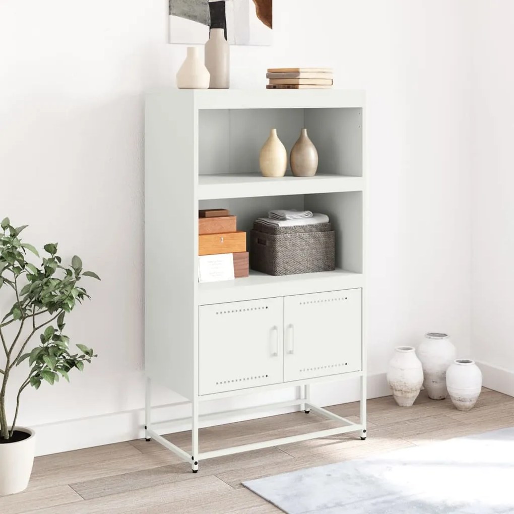 Aparador alto 68,5x38,5x123,5 cm aço branco