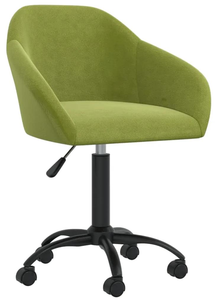 3089664 vidaXL Cadeira de escritório giratória veludo verde-claro