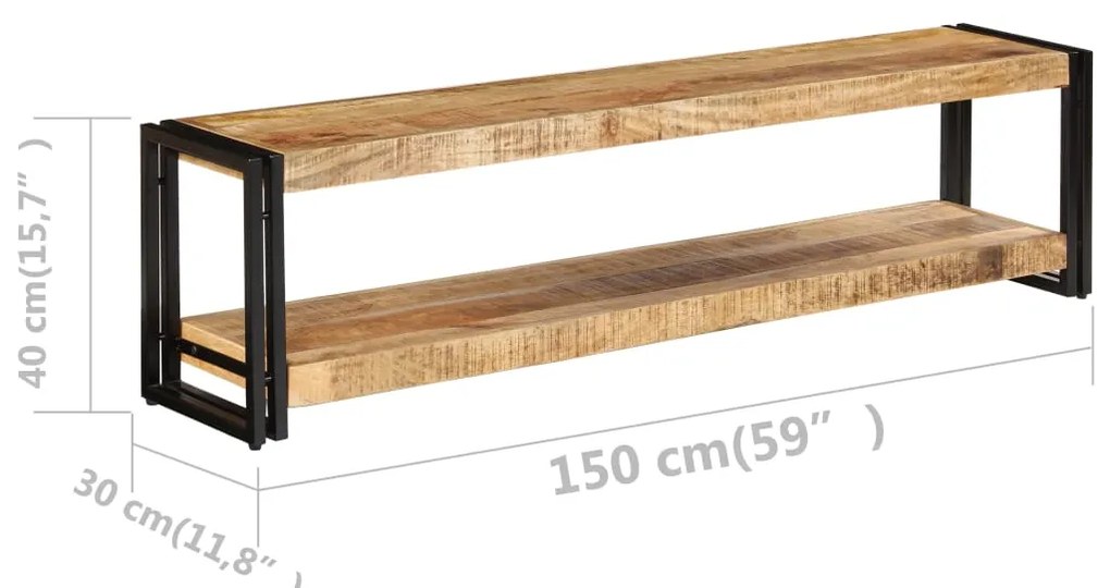 Móvel de TV 150x30x40 cm madeira de mangueira maciça