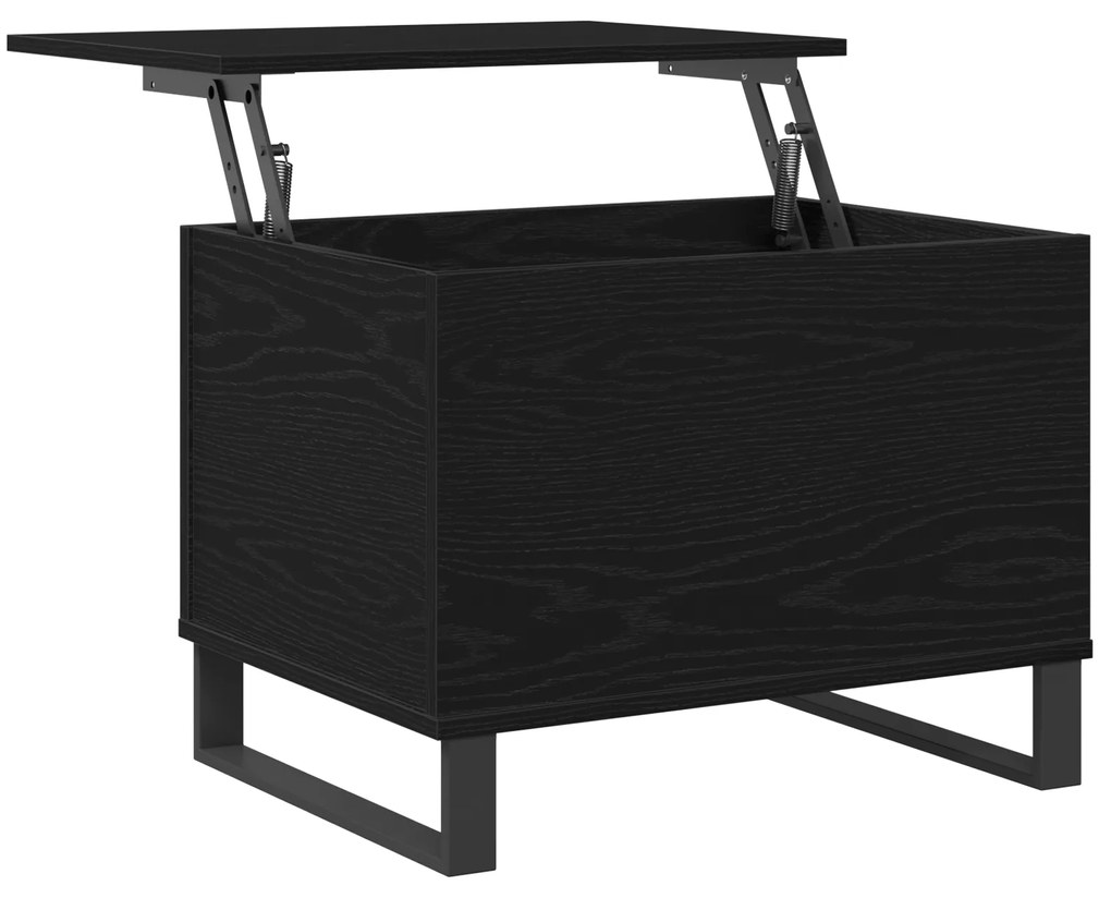 Mesa de Centro Lift Top Preto Carvalho 60x44,5x45 cm Madeira de Engenh
