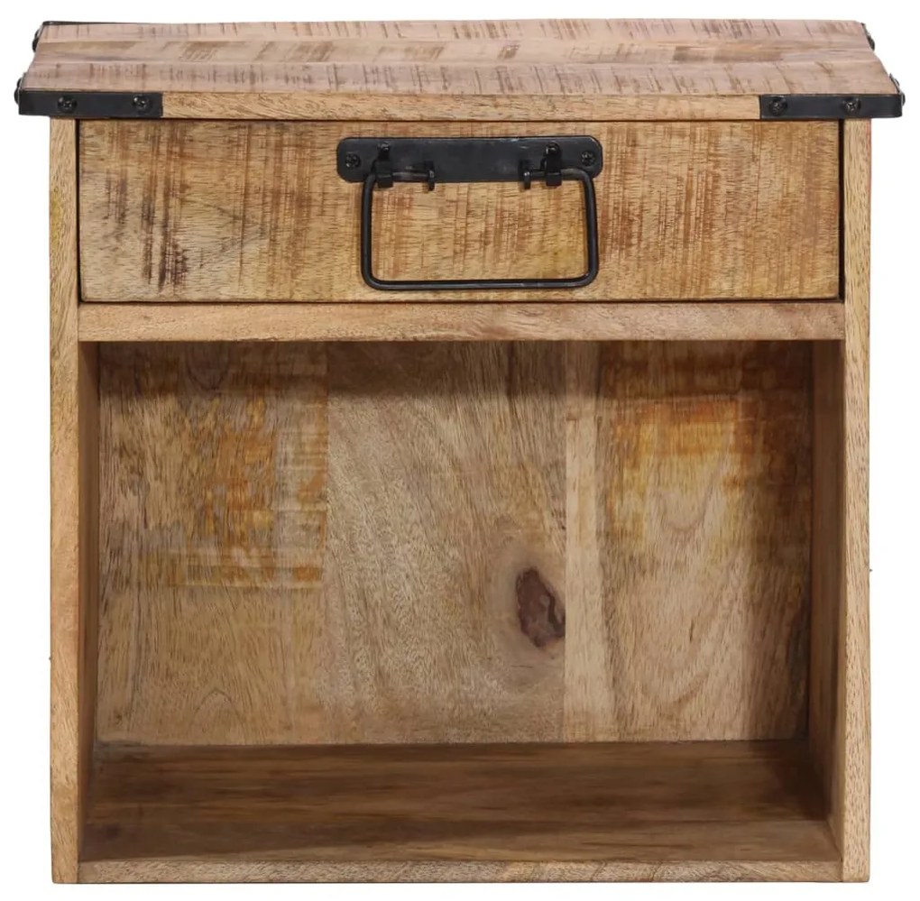 Mesa de cabeceira 40x30x37 cm madeira de mangueira maciça