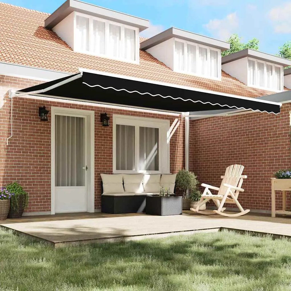 Toldo Retrátil Manual Preto 450x300 cm
