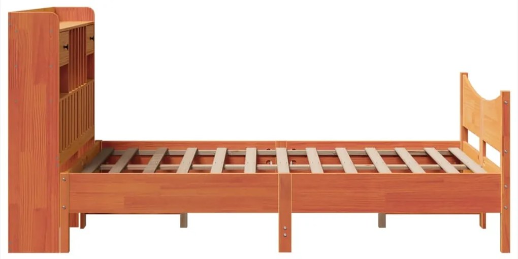 Cama sem colchão 120x190 cm madeira pinho maciça castanho-mel