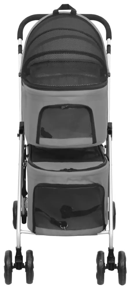 Carrinho dobrável cães 2 níveis 83x48x97 cm tecido oxford cinza