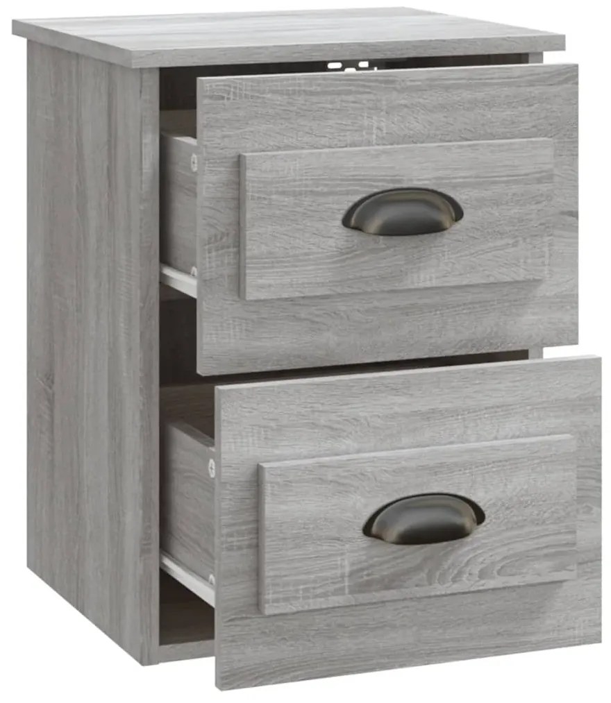 Mesa de cabeceira de parede 41,5x36x53 cm cinzento sonoma