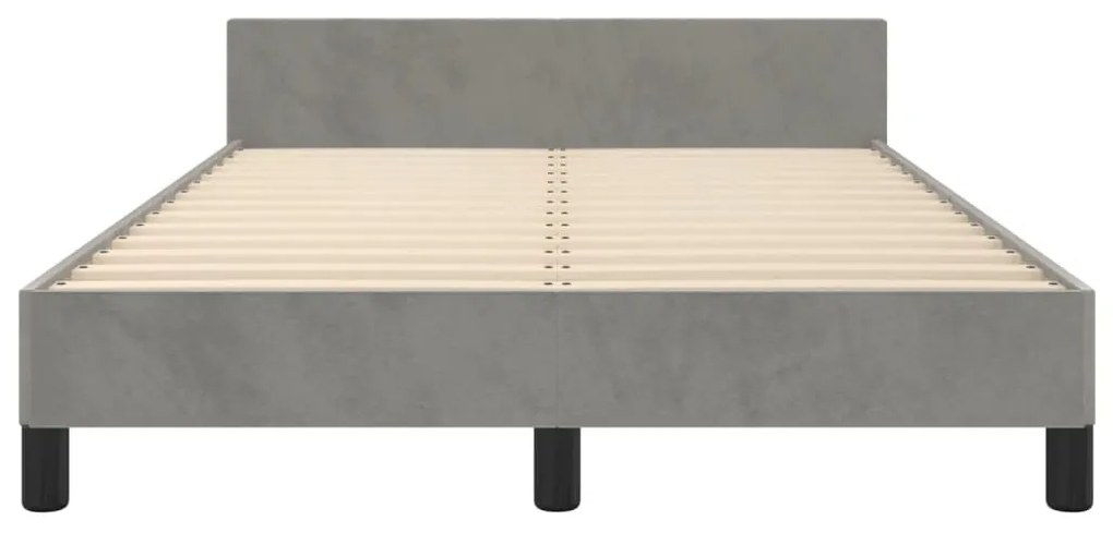 Estrutura de cama sem colchão 120x200 cm veludo cinzento-claro