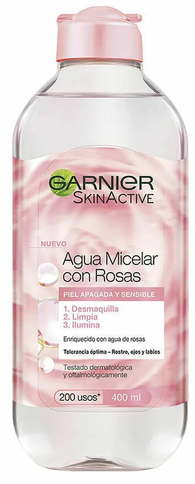Água Micelar desmaquilhante Garnier Skinactive Agua Rosas Água de rosas 400 ml