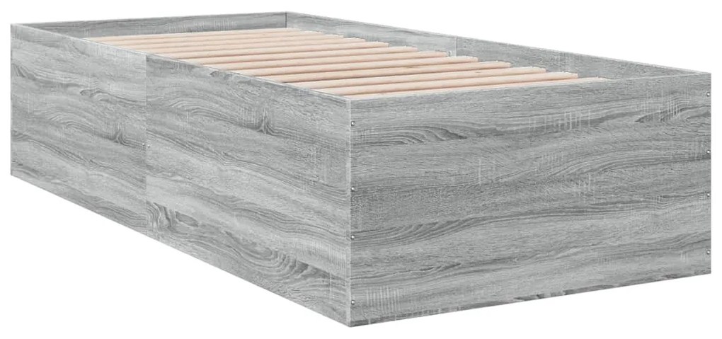 Estrutura cama 90x200 cm derivados de madeira cinzento sonoma