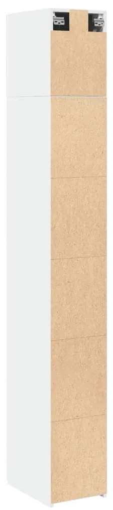 Armário de arrumação estreito derivados de madeira branco