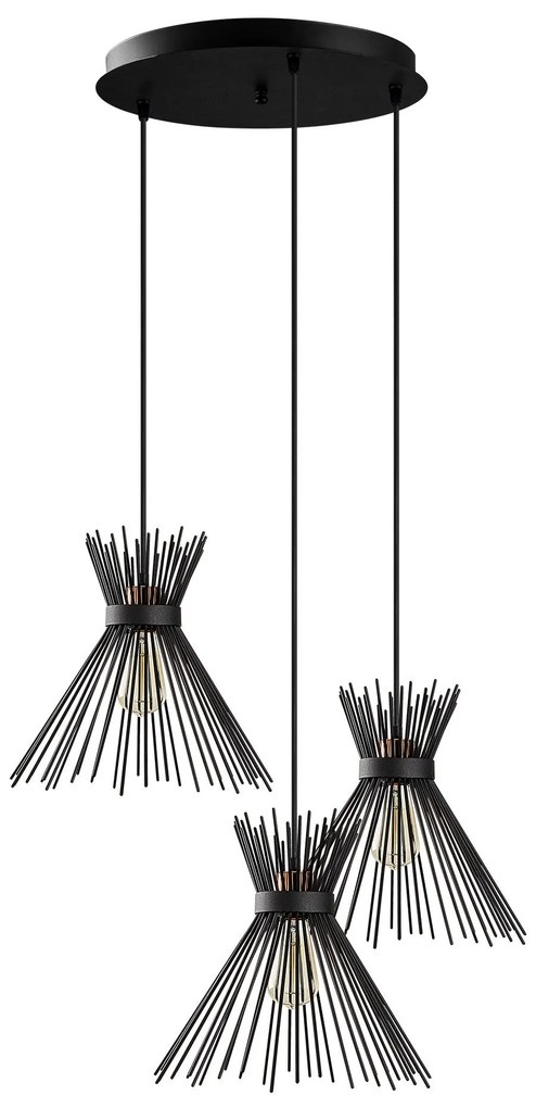 Candeeiro de Teto Kirpi – Preto – 63 x 63 cm