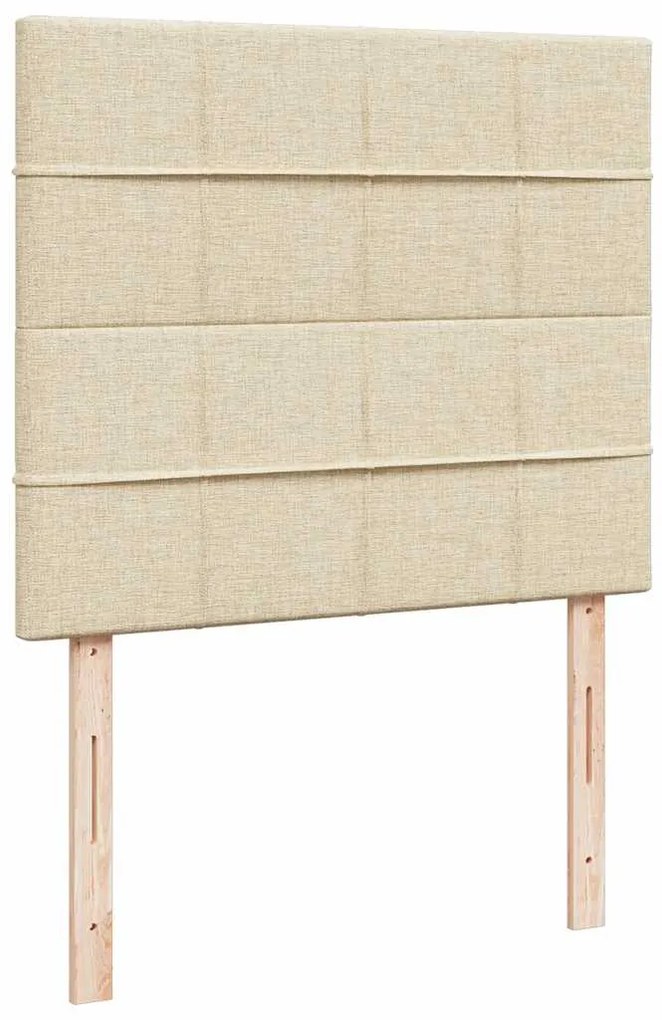 Cama boxspring com colchão 120x190 cm tecido cor creme