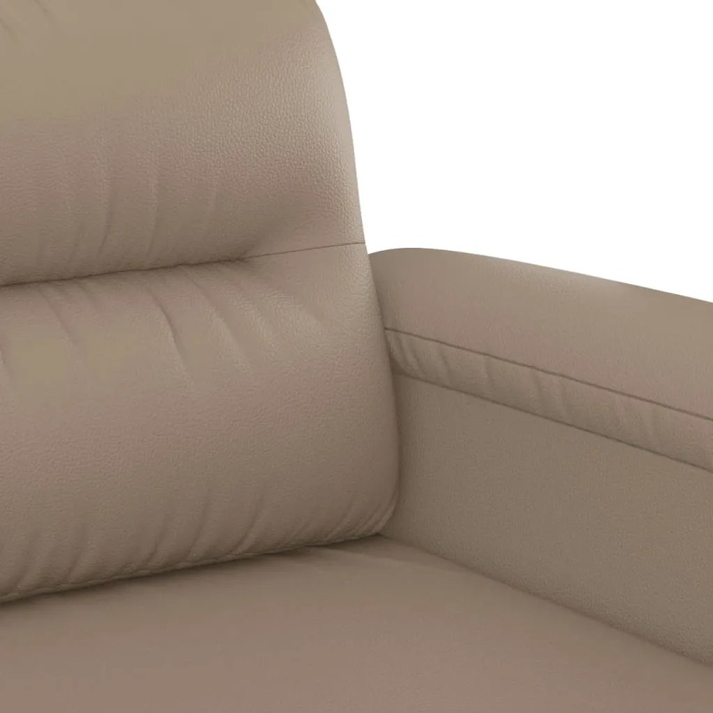 Sofá de 2 lugares 120 cm couro artificial cor cappuccino