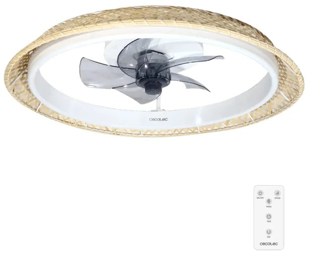 Ventoinha de teto EnergySilence LampAero 620 Natur Design de design com motor DC, com uma potência de 20 W
