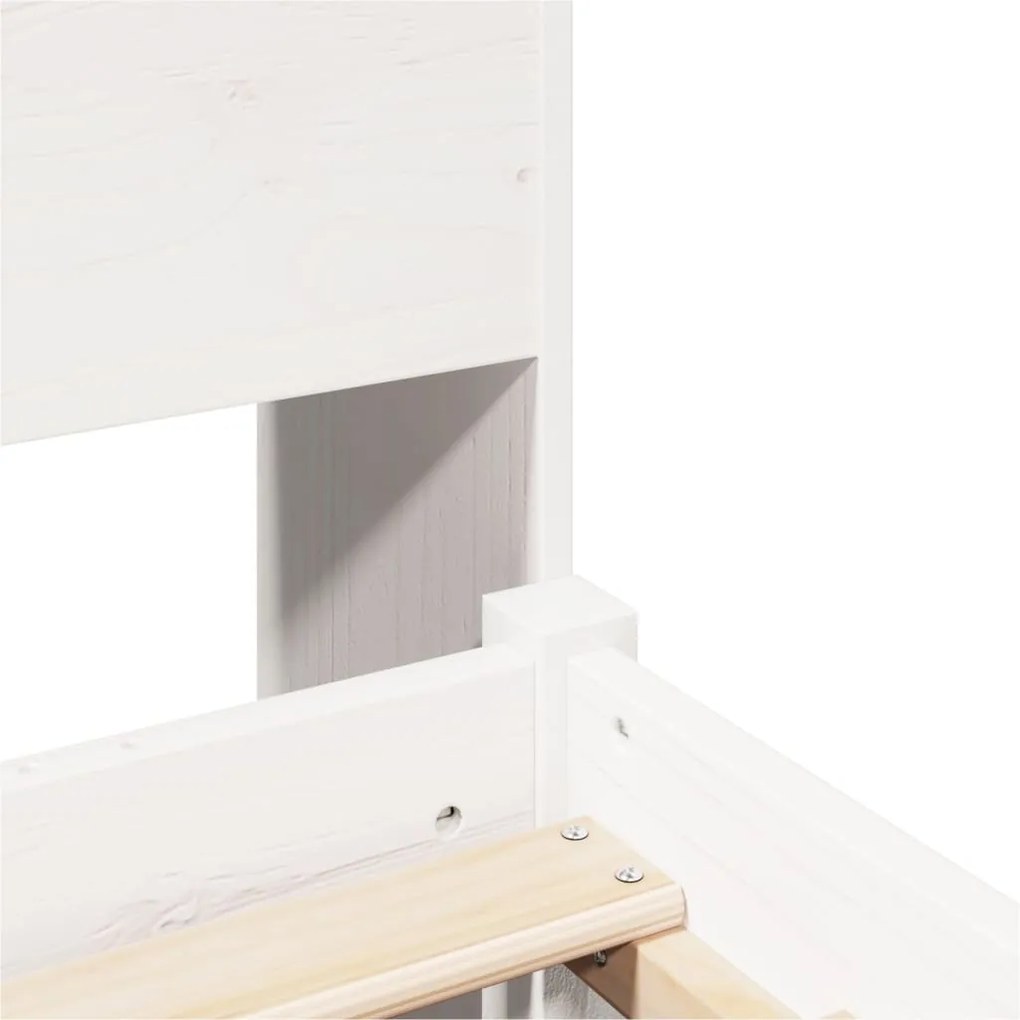 Cama com estante sem colchão 120x190 cm pinho maciço branco