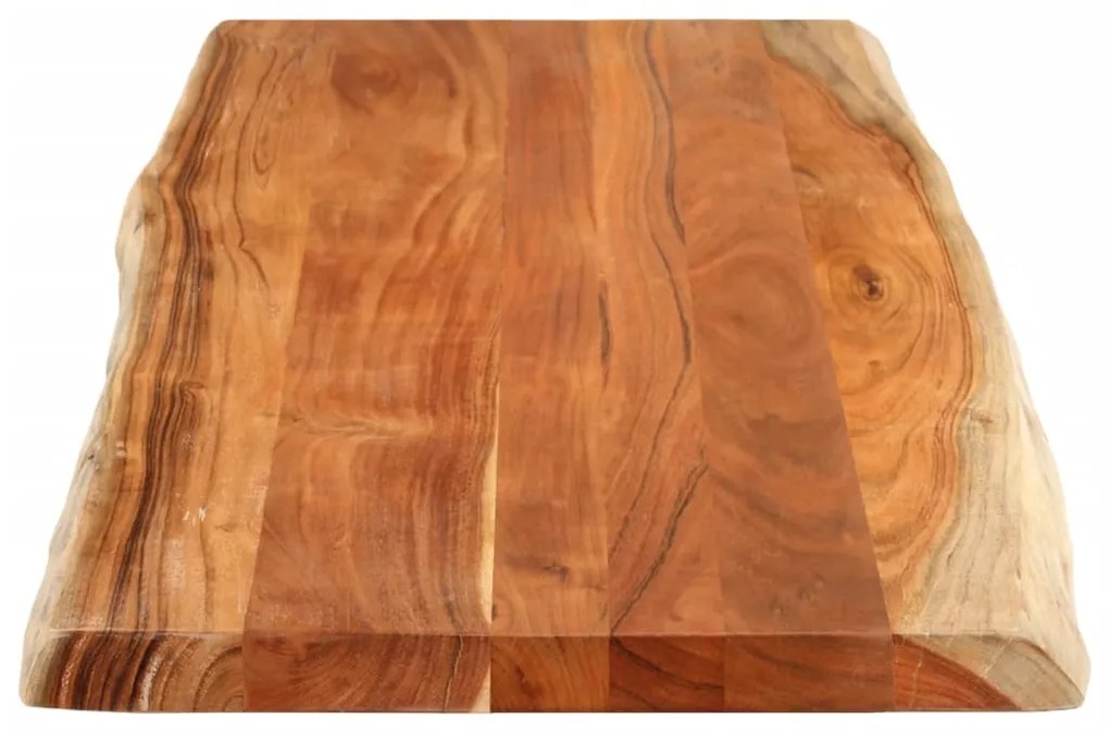 Tampo de mesa retangular borda viva 140x60x2,5 cm acácia maciça