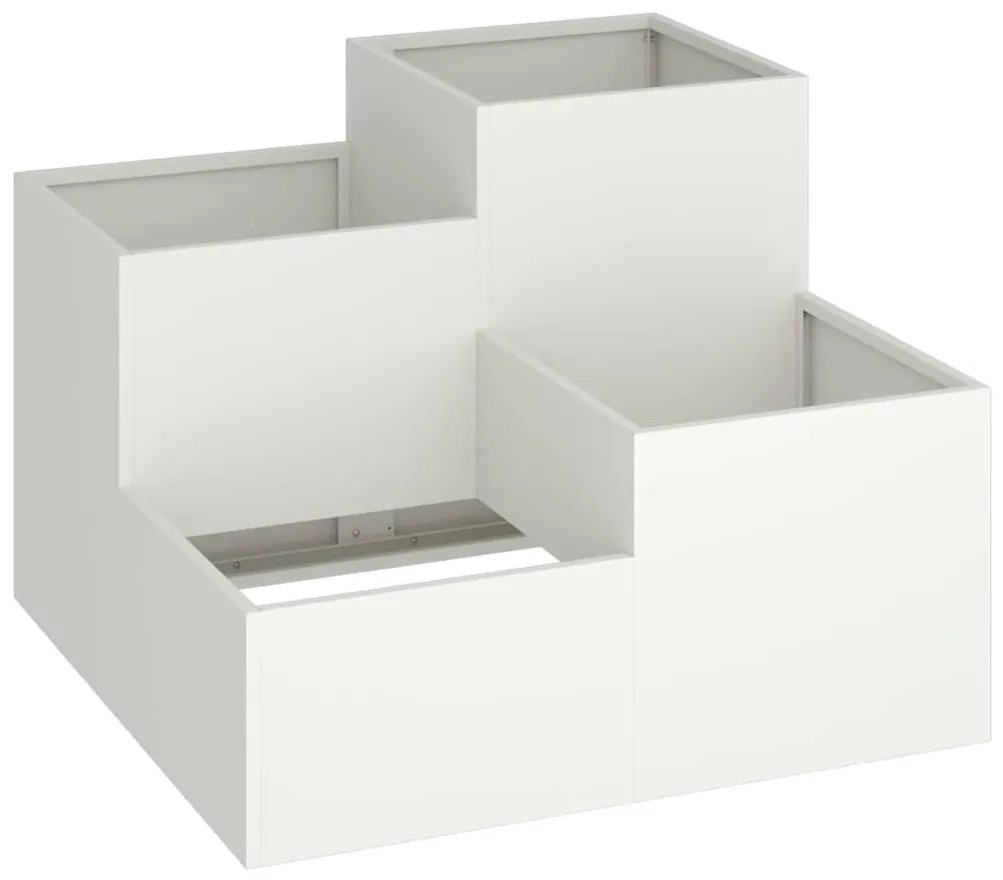 Jardineira vidaXL 80x80x60 cm Aço Branco