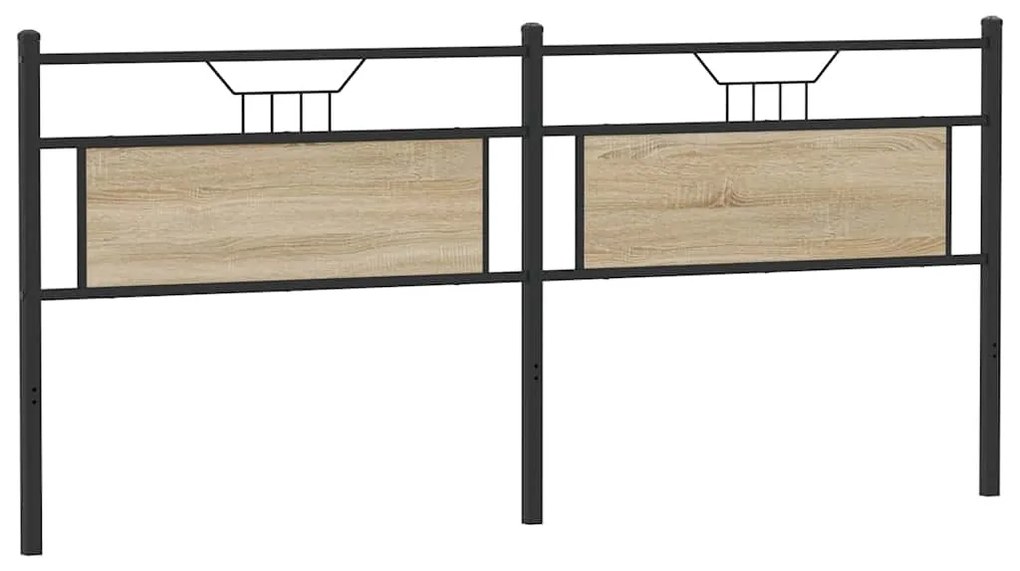 Cabeceira de cama 193 cm derivados madeira/aço carvalho sonoma