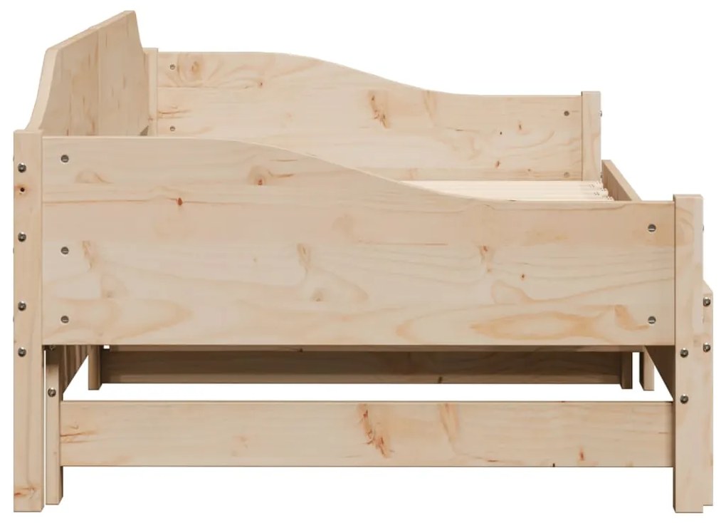 Sofá-cama com gavetão 90x190 cm madeira de pinho maciça