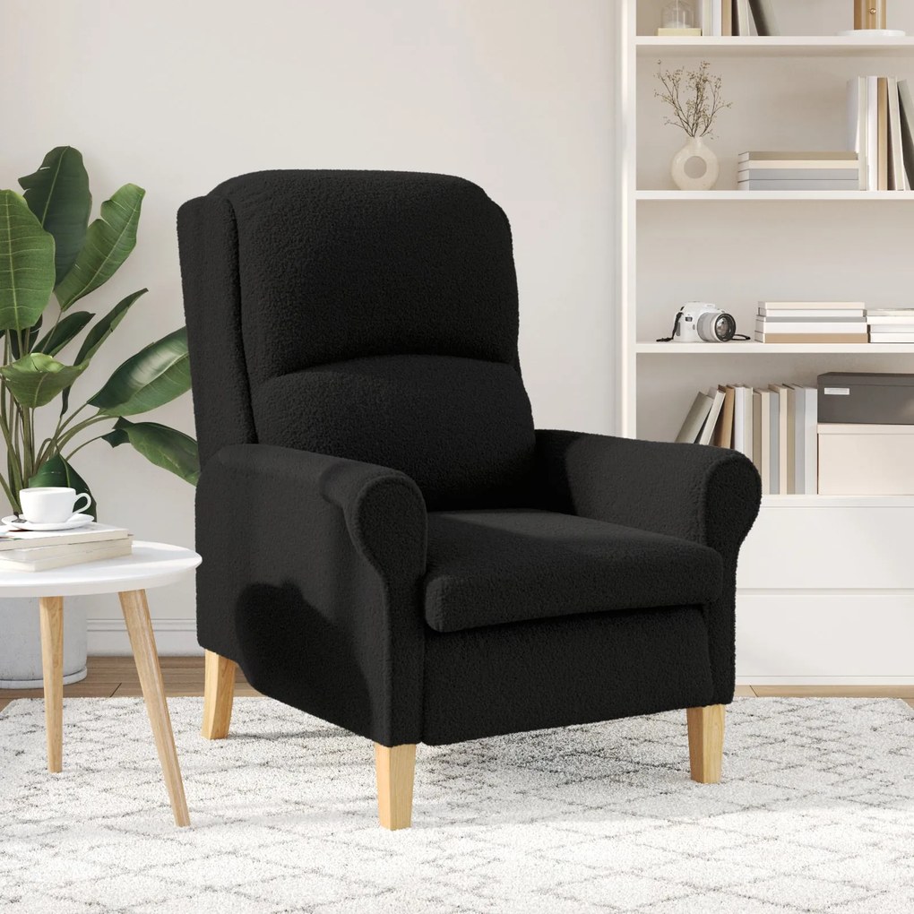Poltrona Ergonómica Preta Tecido, Madeira Padrão Ergonómica
