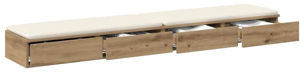 Gavetas de Cama Carvalho Artesanal 200x36,5x16,5 cm Madeira Engenheira